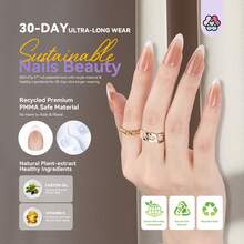 SAVILAND Press On Nails For Women: 4-In-1 French Tip Press On Nails Acrylic 15 Sizes Press On Nails Almond Medium Strong Nail Glue For Press Ons U V Light Nail Glue Remover A-F Primer French Tip Tool - Almond - 查看 8