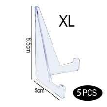 Soporte de exhibición de acrílico, soporte triangular transparente para monedas conmemorativas, marco de fotos pequeño, soporte para tarjetas, soporte para teléfono, decoración del hogar - 10 piezas S - Ver 10