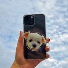 カスタムフェイス電話グリップホルダー、ペット犬猫電話スタンド、ベビーフェイス、カスタム電話グリップ、電話ホルダー、iPhone - マルチカラー - チェックする 11