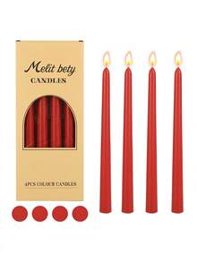 2025新款渐变色蜡烛套装，4支/盒，欧美风格长蜡烛，适合家居装饰、浪漫约会、婚礼派对、慵懒下午茶，无香蜡烛，设计师特别配色方案，礼盒包装，是馈赠亲朋好友的理想礼物，适合任何节日和季节，是生日、毕业等场合的完美礼物。 - 彩色 - 查看 20