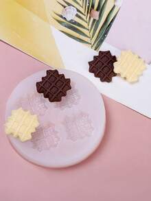 1pc Wafer Cookie Silicone Mold, Baking, Candy, Resin Crafts, DIY Aroma Stone - White - View 4