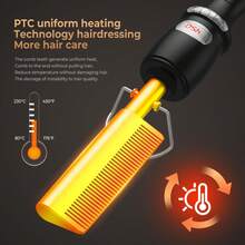 UKLISS Electric Hot Comb With Digital Display Hot Comb Hair Curler Professional High Heat Ceramic Hair Press Comb, Multifunctional Copper Hair Straightener For Thick Hair,Gifts For Men Women Gift Ideas Unique Gifts Top Cool Gifts Gifts For Her Gift Sets - US A Type Plug(110-127V) - View 6