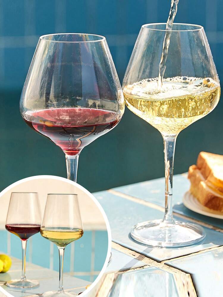 MICHLEY 2/4/6个装漂浮塑料酒杯，不易碎透明杯，Tritan塑料材质，可放入洗碗机清洗，适合露营、聚会、父亲节礼物 - 透明 - 查看 11