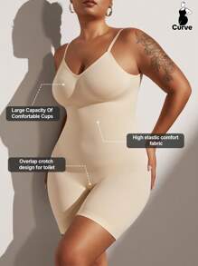 1 Pieza Shapewear tipo corsé sin espalda sexy y de microfibra para mujer de talla grande, uso de verano