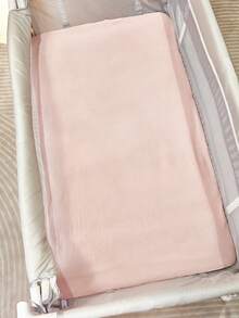 1 件婴儿床床单，柔软透气，紧贴床垫，舒适呵护宝宝肌肤，方便使用的设计 - 淺粉色 - 查看 6