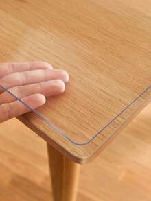 1pc Rectangular PVC Transparent Tabletop Protector Mat, Washable Anti-Slip Heat Insulation Desk Pad, Suitable For Home, Dining Table, Wedding, Holiday Party Decoration - Transparent - View 2