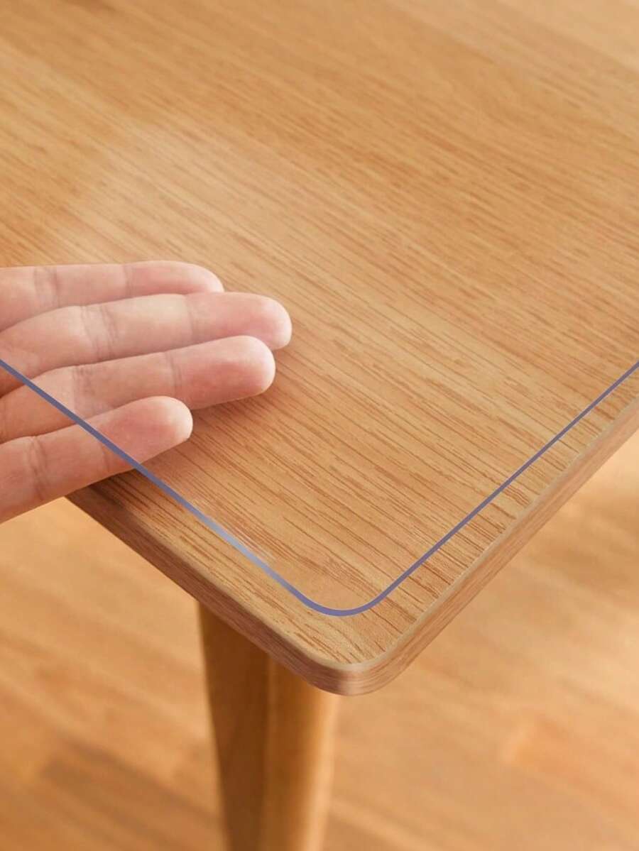 1pc Rectangular PVC Transparent Tabletop Protector Mat, Washable Anti-Slip Heat Insulation Desk Pad, Suitable For Home, Dining Table, Wedding, Holiday Party Decoration