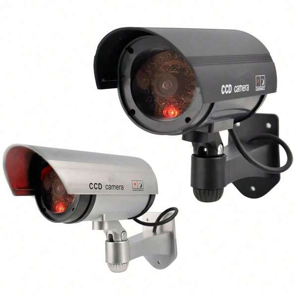 Simulierte Sicherheitskamera, Imitation einer CCTV Sicherheitskamera mit blinkender roter Infrarot-LED, wasserdicht für den Außen- und Innenbereich