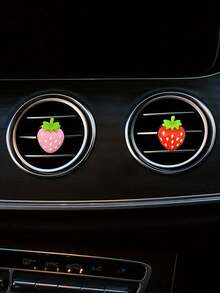 1件装汽车出风口装饰可爱草莓汽车空调装饰