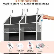 The Door Organizer 5 Tiers, Extra Large Behind Door Storage Of 10 Compartments, 80 Lbs Weight Over Door Organizer, Door Hanging Organizer For Closet, Diaper Organizer, Room Storage - 6 Tiers - Gray - View 3