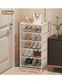 رف أحذية بسيط قطعة واحدة، ممر المنزل المتعدد الطبقات منظم للتخزين، خزانة أحذية عصرية عمودية، مقاومة للغبار، للممر أو الخزانة أو السكن الجامعي أو الشقة، موفر للمساحة، سعة كبيرة متعدد الوظائف