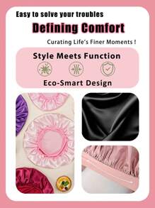 Silk Bonnet For Sleeping, Satin Hair Bonnets, Soft Elastic Band Silk Sleep Cap, Silk Hair Wrap For Curly Hair, Adjustable Strap, Silky Feel, Hair Protect Cap, Women's Birthday Gift, Satin Cap, Wear Resistant, Adjustable Cap, Sleep Cap, Bowknot Cap For Women & Men Hair Bonnet Shower Towels For Beaty Salon, Hotel Sports,Home Essentials, Towel, Skin Care