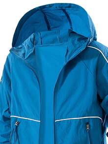 男士夏季防晒长袖夹克，运动健身休闲户外跑步长袖，适合秋季 - 藍色 - 查看 3