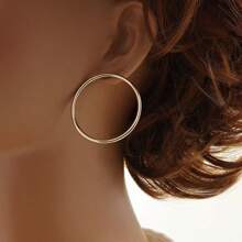 1 Pair Geometric Hoop Earrings, Women Accessories