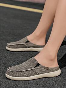 Mocasines slip-on para hombre, zapatos slip-on de lona casual, el talle es pequeño