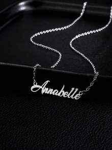 Customized Stainless Steel Name Necklace, Personalized Matte Simple Custom English Letter Font, Suitable For Couples, Friends, Family, Mother's Day High-End Gift, Gold Fashion Jewelry Necklace For Daily Wear, Perfect For Anniversary, Wedding, Friends Gathering, Back To School, Classmate Reunion