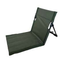 1 pieza Cojín de asiento con respaldo integrado para exteriores, silla plegable para camping y jardín, silla individual portátil para el ocio, para viajes y la playa