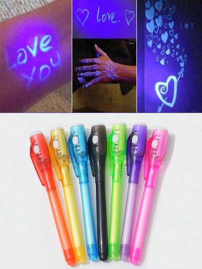 1/5/10/20/30 pezzi Penna a sfera magica con luce invisibile di colore casuale, penna per messaggi segreti, regalo di Natale, regalo di compleanno