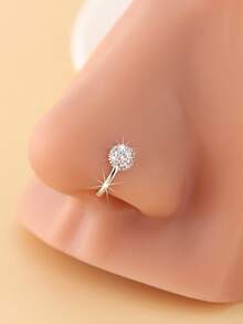 1 Stück Nasenpiercing mit kubischem Zirkonia, stylischer Luxusoptik, Fake Nasenring zum täglichen Tragen für Frauen - Verschiedenfarbig - Übersicht 3