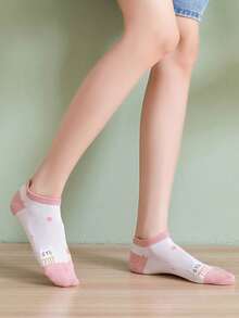 5 Pairs Cute Cat Pattern Crew Socks For Women , Cute Socks, Breathable And Sweat-Absorbent Soft Nude Socks, Suitable For Daily Wear, Holiday Gifts - Multicolor - View 7