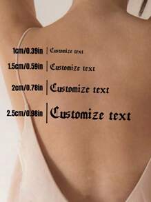 Customized Temporary Tattoo - Text Design, Suitable For Arm And Body Temporary Decoration,Multi-Functional,Ornamental,Letter,Solid Color,Exquisite,Stylish,Vintage,Modern,Colorful,Leisure,Basics,Casual,Soft,Unique,Customized,Personalized,Custom,Ideal Gifts For Her,Girlfriend,Her,Boyfriend,Friends