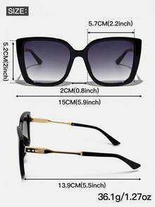 1pc Retro Cat Eye Big Frame Y2K Personalized Contrast Color Fashion Fashion Glasses For Vacation For Summer Beach Vacation, Outdoor, Travel Shades Botanical Floral Pattern Bohemia Style Oversized Square Frame For Vocay,Beach,Travel - Multicolor - View 11