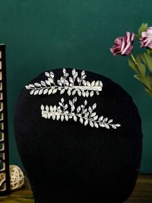 2 Ultra-Ethereal Silver Crystal Hair Clips Princess Mori Style Floral Hair Accessories - Silver - View 7