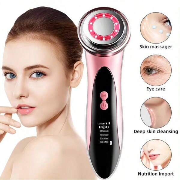 Massageador Facial Recarregável, Dispositivo de Cuidados com a Pele Anti-Envelhecimento com Lifting e Firmeza para Limpeza Profunda e Contração dos Poros