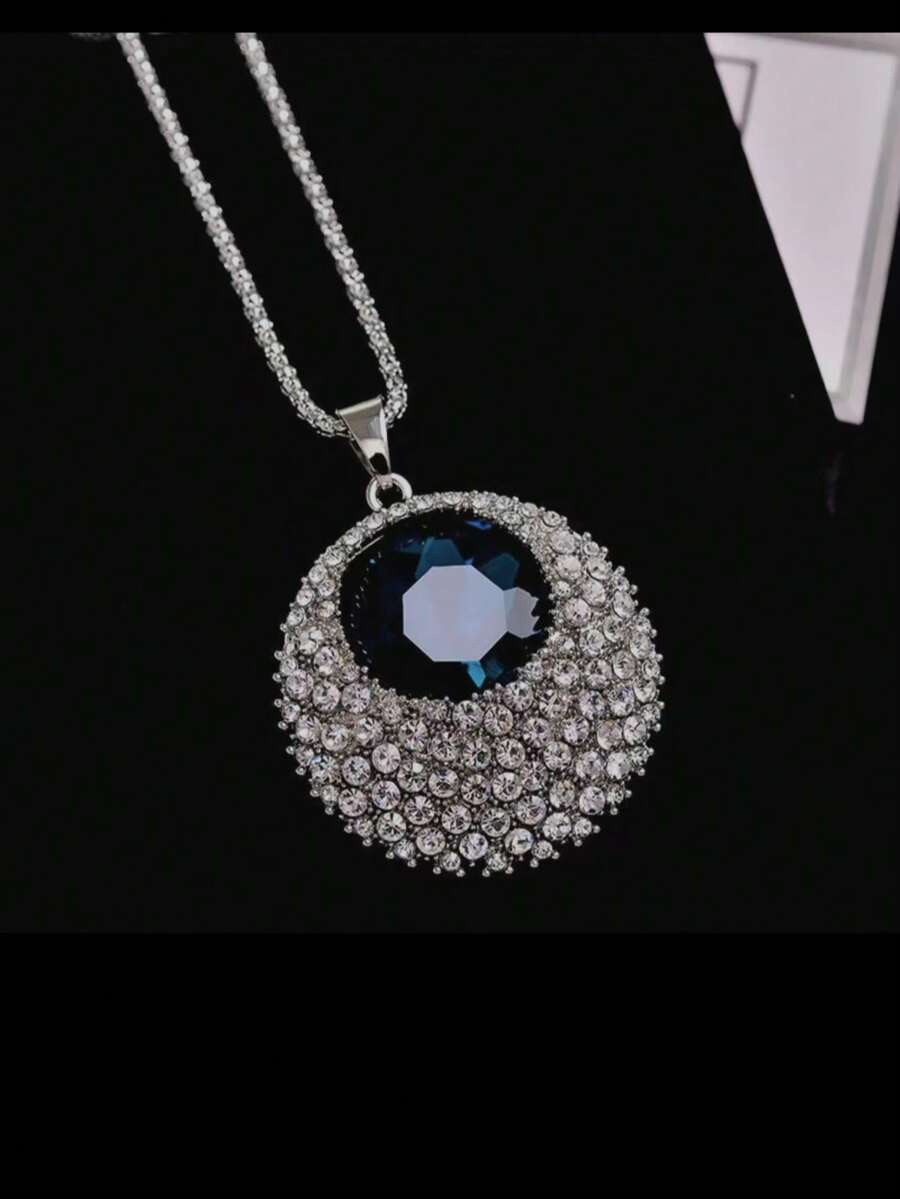 1pc Zinc Alloy Round Evil Eye Sweater Chain - Multicolor - View 1