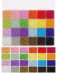 24格3毫米彩色玻璃珠，适用于手工珠宝制作、手链和项链DIY配件[5200颗]