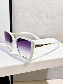 1pc Retro Cat Eye Big Frame Y2K Personalized Contrast Color Fashion Fashion Glasses For Vacation For Summer Beach Vacation, Outdoor, Travel Shades Botanical Floral Pattern Bohemia Style Oversized Square Frame For Vocay,Beach,Travel - Multicolor - View 8