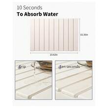 1 tấm thảm thấm hút gấp gọn bằng gel silica - Thảm lau khô bát đĩa đa năng trong nhà bếp, chắc chắn và bền bỉ với thiết kế chống trượt. Cũng thích hợp làm đế lót ly phòng tắm, tấm chắn nước bắn, vật trang trí nhà cửa nhanh khô, món quà tuyệt vời cho Ngày của Mẹ. - Nhiều màu - Xem 3