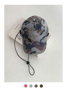 1pc Soft Crown Retro Y2K Camouflage Baseball Cap, Outdoor Sun Hat With 3D Embroidery, Unique Distressed Vintage Design, Deep Crown Low Profile Snapback Cap, Fashionable Street Hiphop Cap For Women Spring/Summer