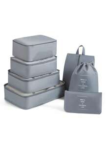 8-1PC Travel Clothes Organizer Set, Large Capacity Multi-Functional Packing Cubes With Zipper Closure, Handheld Travel Bag, Storage Bag, Mesh Bag, Cosmetic Bag, Shoe Bag, Bottle Sleeve, Drawstring Bag, Regular Bag, Luggage Bag, Underwear Organizer, Hospital Bag, Waterproof Toiletry Kit For Shirts, Underwear, Clothes, Cosmetics, Toiletries, Toothbrush And Toothpaste