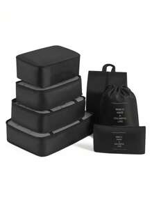 8-1PC Travel Clothes Organizer Set, Large Capacity Multi-Functional Packing Cubes With Zipper Closure, Handheld Travel Bag, Storage Bag, Mesh Bag, Cosmetic Bag, Shoe Bag, Bottle Sleeve, Drawstring Bag, Regular Bag, Luggage Bag, Underwear Organizer, Hospital Bag, Waterproof Toiletry Kit For Shirts, Underwear, Clothes, Cosmetics, Toiletries, Toothbrush And Toothpaste