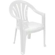Solana WHITE Stackable Low Back Plastic Garden Chairs Set Of 4 - White - View 4
