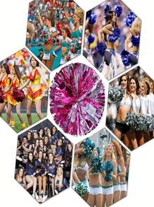 1 Stück silberfarbener Cheerleading Farbblumen-Pompon für Bankette, Fußball, Basketball, Sportveranstaltungen, Anfeuern