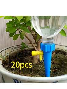 20pcs Automatic Flower Watering Device - Drippers With Self-Spraying Nozzle, Adjustable Plant Watering, Slow Release Control Valve Switch For Outdoor And Vacation Plant Watering, Random Color