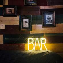 1 pieza Señal de neón para bar, 28.5 X 19 Cm / 11.2 X 7.5 In, Señal de neón para bar, bar en casa, decoración de pared de fiesta, regalo de Navidad (Blanco cálido) - barra de luz de neón - Ver 10