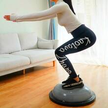 Balance Ball Balance Trainer Half Ball With Resistant Band Strength Exercise Fitn Yoga With Foot Pump - Grey - View 4