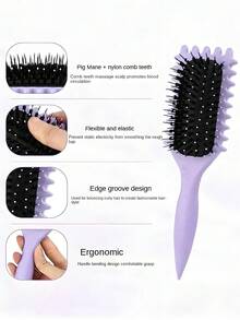 卷发刷，卷发定型刷，用于梳理和塑造男士和女士的卷发，以减少拉扯，梳子清洁爪发刷清洁爪耙式设计刷子清洁器梳子清洁刷拆卸器迷你美发仪器