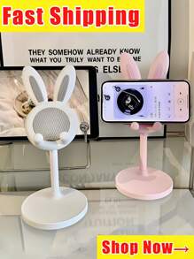 Cute Cell Phone Stand For Desk, Adjustable Bunny Phone Holder - Perfect Student Desktop Companion For Slouchy Days, Desk Accessories, Phone Holder , Valentines Wedding, Birthday Present,Mother's Day,Gift For Mom