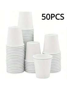 50/100pcs Mini Paper Cups - Ideal For Sampling At Supermarkets, Mouthwash, Fruit Snacks And Party Drinks - High Quality, Snack Cups, Birthday, Christmas, Hotels