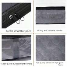 1pc/2pcs Foldable Under Bed Storage Boxes, Classic Fabric Organizer Boxes, Large Capacity For Storing Blankets, Towels, Quilts, Sweaters, Pillows, Linens, Packaging Papers - Zippered Multi-Purpose Home & Room Storage, Under Bed Storage