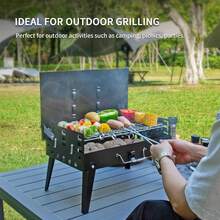 MASTER COOK Portable Charcoal Grill, Foldable BBQ Grill Kit Easy To Carry, Mini Tabletop Grill For Outdoor Camping, Patio And Picnic, 17.1"*10.8"*2.5" - 1 - View 2