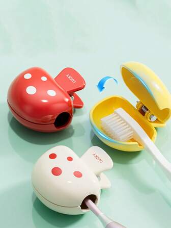 1pc/3pcs/6pcs Mushroom Toothbrush Clip, Travel Toothbrush Cover, Dustproof Toothbrush Head Protection Clip, Protective Cap, Toothbrush Head Protection Cover, Convenient Clip Design To Prevent Dust And Bacteria, Suitable For Daily Use, Travel, Hotel, Outdoor, Home Bathroom Decoration (Different Production Batches, There Will Be Some Color Difference, But It Will Not Affect The Use, Please Be Careful If You Mind) Back To School