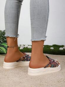 Nuevas sandalias de playa con suela gruesa y estampado floral, suaves y cómodas, de uso versátil - Multicolor - Ver 6