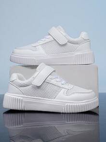 Summer Mesh Sneakers For Boys And Girls, Chunky Chunky Sneakers, Soft Bottom, Lightweight, Platform, Versatile Casual Sports Shoes, Student Style - White - View 2