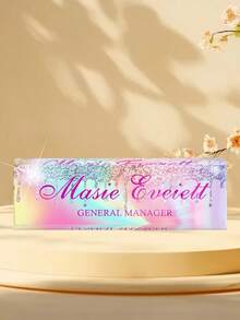 A Personalized Customized Desktop Nameplate 20 * 6 * 1.5cm, Made Of Acrylic Material, Supports Customization Of Names/Text/Fonts/Text/Colors On Various Designed Tabletops, With High Transparency And Glossiness, Perfect For Personalized Appreciation Gifts For Teachers, Bosses, Doctors, Managers, Etc., Desktop Ornaments For Employees And Students, Annual Employee Nameplates, Father's Day And Mother's Day Encouragement Gifts Back To School - Multicolor - View 5