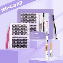 280 chiếc, D Curl, Bộ nối mi tự làm, Mi từng cụm D Curling, Cụm mi có keo dán mi, Tháo mi và dán mi, Dụng cụ cọ gắn mi tự dán tại nhà, Bộ mi, Lông mi, Lông mi giả - màu đen - Xem 17